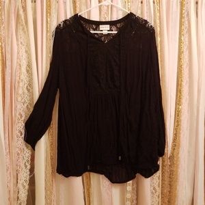 Long sleeve black blouse